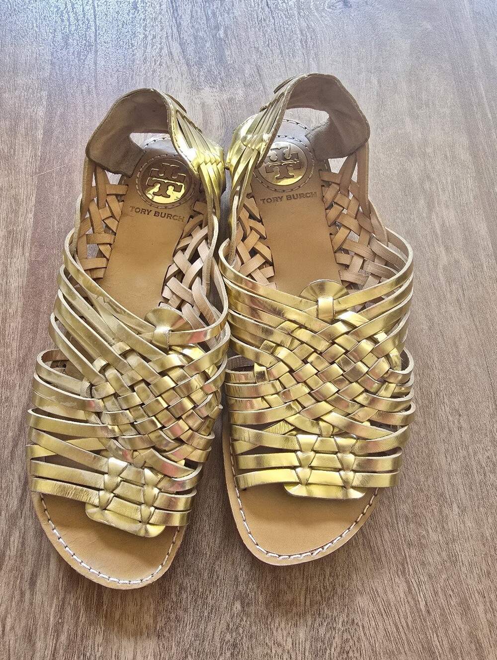 Tory Burch Gold Huaraches Size 7